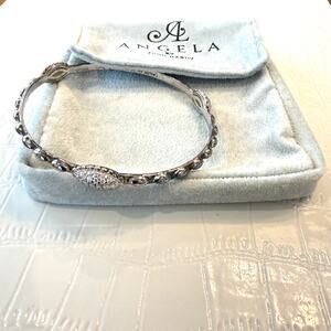 Angela by John Hardy Sterling Silver Pave Diamonique Station Bangle Bracelet